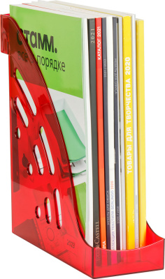 KALAM.KZ - Лоток вертикальный А4, 95мм, тонированный, вишня Стамм Эксперт