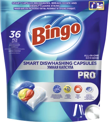 Средство для посудомоечных машин 36 шт "Bingo" Pro Капсулы