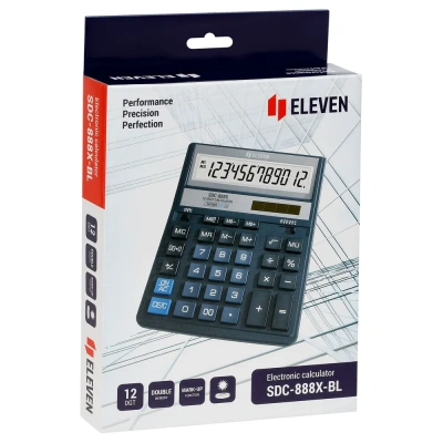 KALAM.KZ - Калькулятор 12 разрядов, 15.8x20.3см, синий Eleven