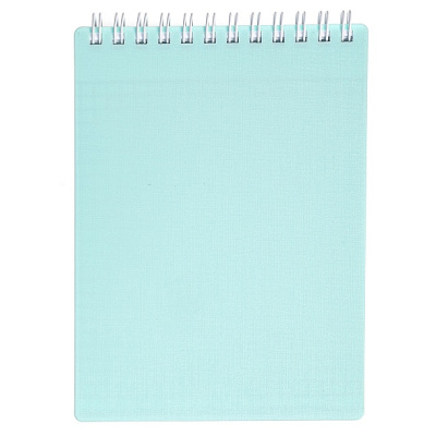 Блокнот  80л, А6, клетка, на гребне, пластиковая обложка, серия "Canvas - Бирюза","Hatber"