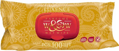Салфетки влажные парфюмированные "W&W" LUXENCE GOLD 100шт с клапаном