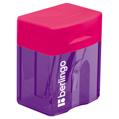 KALAM.KZ - Точилка 1 отверстие, с контейнером, пластик, ассорти "Fuze" Berlingo