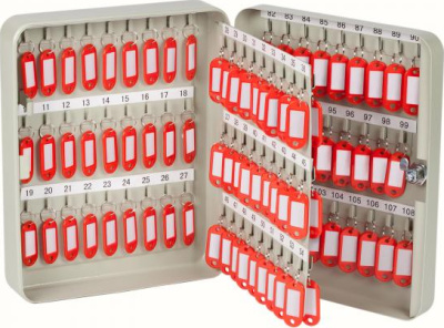 Шкафчик для 108 ключей, 300x240x80мм, настенный, серый стальной ProfiOffice