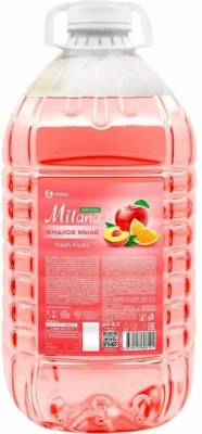 Мыло жидкое 5л Fresh Fruits, эконом в бутылке,"Milana"