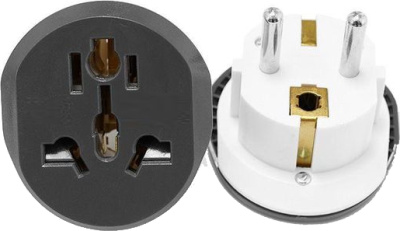 Переходник с вилкой универсальный (Сетевой адаптер на ЕВРО розетку)