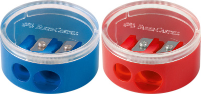 Точилка 2 отверстия, с контейнером, пластик Faber-Castell