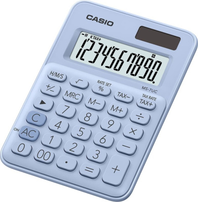 Калькулятор 12 разрядов, 2,3 x 10,5 x 14,95мм, светло-синий CASIO MS-20UC-LB-W-EC