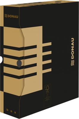 Архивный короб, A4, 80мм, картон, коричневый Donau, PBS