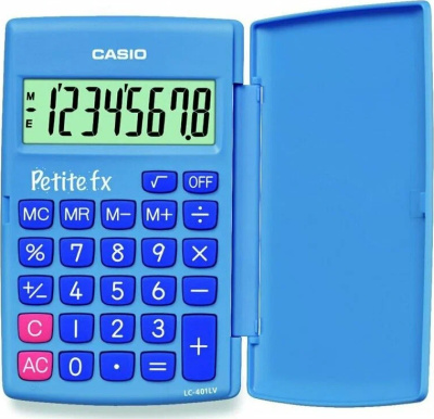 Калькулятор карманный 8 разрядов, 10,7 x 120x 75 мм, светло-синий, CASIO LC-401LV-BU-S-EH