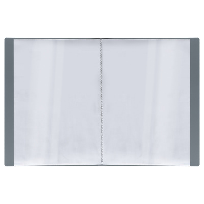 KALAM.KZ - Папка с файлами, 20 файлов, А4, 14мм, 600мкм, пластик серая Стамм "Стандарт"