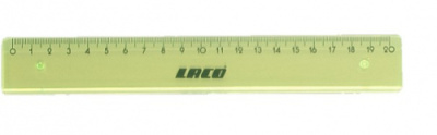 Линейка 20см, прозрачная зеленая, пластик Laco