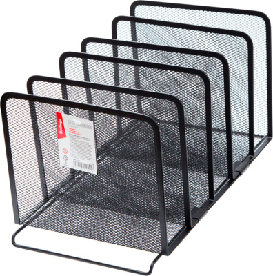 Подставка для бумаг и писем, А4, 5 секции, черная, металл "Steel&Style" Berlingo