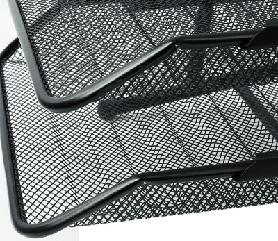 KALAM.KZ - Лоток горизонтальный А4, 3-х секционный, сетчатый, черный Foska