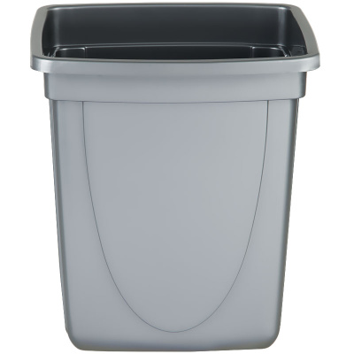 KALAM.KZ - Корзина для бумаг 12л, цельная с вращающейся крышкой, серая Стамм
