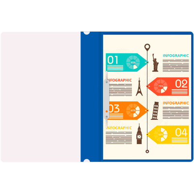 KALAM.KZ - Скоросшиватель пластиковый A4 130 мкм, синий Buro