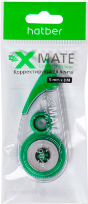 Корректирующая лента 8м, ширина 5 мм, серия "X-Mate Comfort", в пакете,"Hatber"
