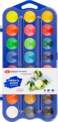 Акварель медовая, 24 цвета, пластик, ЗХК "Я-Художник"