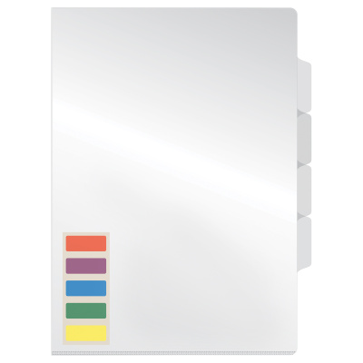 KALAM.KZ - Уголок прозрачный A4, 0.15мм с 3-я отделениями, ассорти OfficeSpace