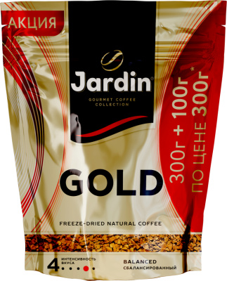 Кофе растворимый 300 г+100 г в подарок  м/у Jardin Gold