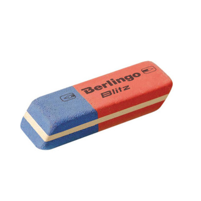 Ластик 42x14x8мм, для стирания карандаша, красно/синий Berlingo Blitz