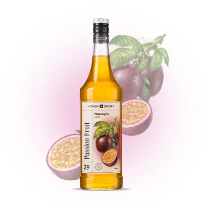 Сироп Маракуйя Pinch&Drop, стекло, 1л., D=85, H=330мм