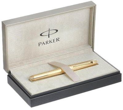 KALAM.KZ - Ручка роллерная Parker Premier Deluxe Graduated Chiselling GT, 0,5 мм F, черная S0887950