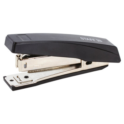 Степлер №10, 1-10л, пластик, черный, STAFF