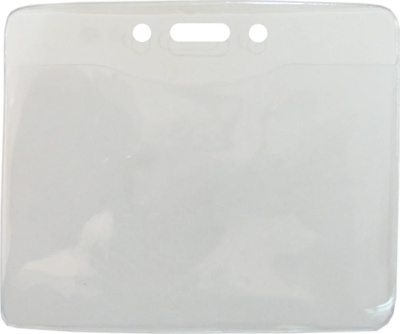 Бейдж горизонтальный, 105x85мм, 0.25/0.68микр, без зажима, прозрачный Bindermax