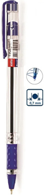 KALAM.KZ - Ручка шариковая, 0.7мм, синяя, корпус прозрачный Cello Finegrip