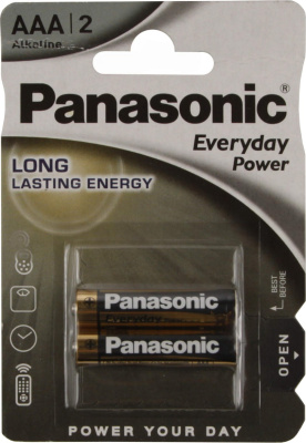 Батарейка AАA, Щелочная, everyday (блистер 2шт) Panasonic