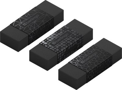 Ластик 50x18x10мм, для стирания карандаша, прямоуг., "DoubleBlack" Berlingo