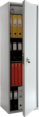 Шкаф офисный, металлический 1490x460x340мм, 32кг Практик SL-150Т с кл, замком, 3 полками и трейзером