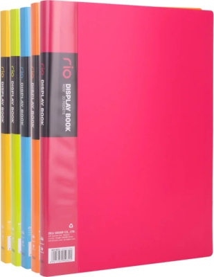 Папка с файлами, 30 файлов, A4, 35.5х24 см,.0.75мм, пластик ассорти DELI "Rio"