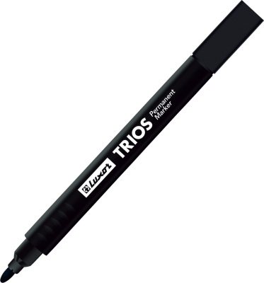 Маркер перманентный, 1-2мм., круглый наконечник, BX Trios, черный Luxor
