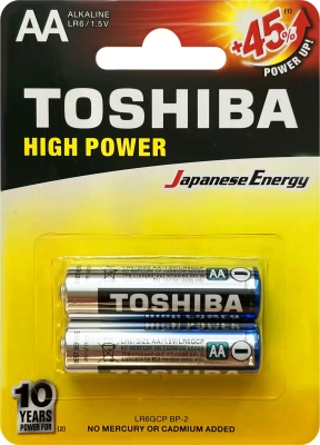 Батарейка AA, 1.5V, Alkaline High Power (блистер 2шт) Toshiba