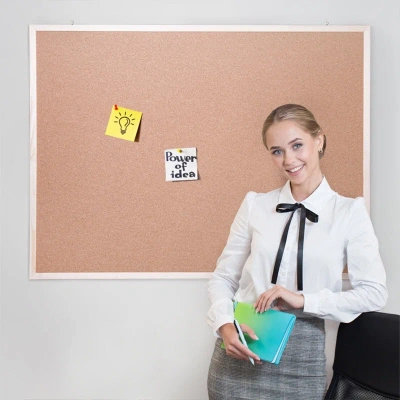 KALAM.KZ - Доска пробковая 90x120см, деревянная рамка OfficeSpace