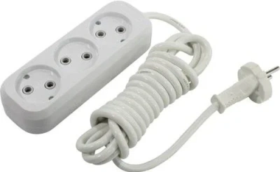 Сетевой фильтр 3 гнезда, 1.5 м, Smartbuy 10А/2,2кВт без заземления ПВС 2х1,0