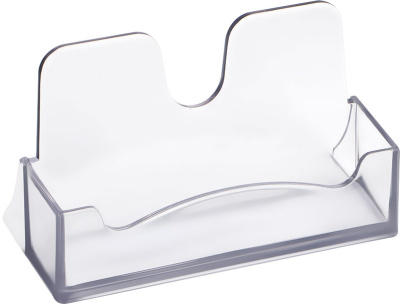 Подставка для визиток, настольная, 100х40х55мм, тонированная серая Стамм