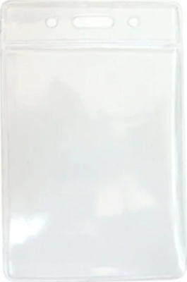 Бейдж вертикальный, 75x110,5мм, 0.25/0.68микр, без зажима, прозрачный Bindermax