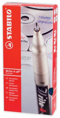 KALAM.KZ - Маркер перманентный, 0.7мм, круглый наконечник, синий Stabilo Write-4-all