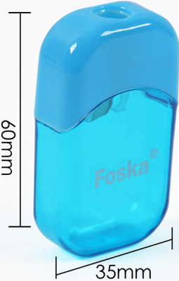 KALAM.KZ - Точилка 1 отверстие, с контейнером, форма прямоугольная, пластик Foska