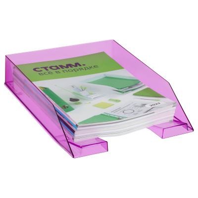 KALAM.KZ - Лоток горизонтальный А4, фиолетовый тонированный Стамм Фаворит