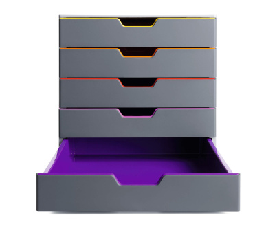 KALAM.KZ - Бокс с выдвижными лотками, 292x280x356мм, 5лотков, серый пластик Durable