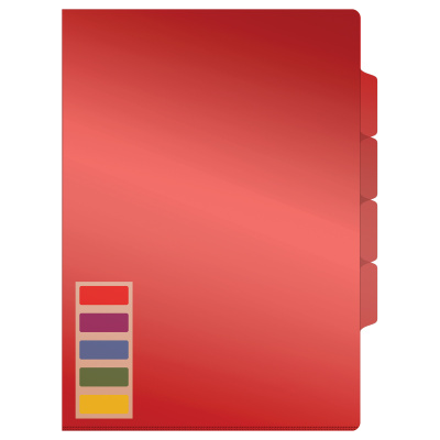 KALAM.KZ - Уголок прозрачный A4, 0.15мм с 3-я отделениями, ассорти OfficeSpace