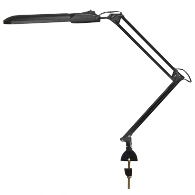 Лампа настольная люминисцентная, на струбцине 11W, черная Дельта