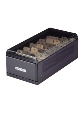 Визитница на 600 визиток, 205x100мм, перекидная картотека, коричневая KW-trio