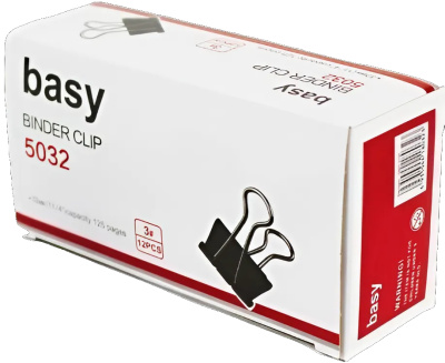 Зажим 32мм, для бумаги, черный,  BASY 