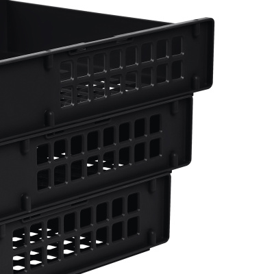 KALAM.KZ - Лоток горизонтальный А4, 3-х секционный, черный, Стамм Strong