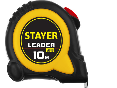 KALAM.KZ - Рулетка 10м/25мм  ударостойкий, с автостопом "Stayer Leader " 