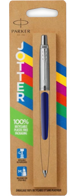 Ручка шариковая Parker Jotter Navy Blue Chrome CT ЭКО-упаковка, 1,0 мм М, синяя 2123427